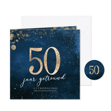 Jubileumfeest uitnodiging 50 jaar getrouwd sterrenhemel